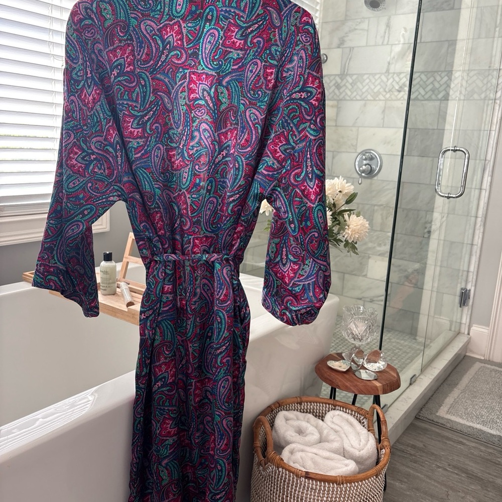 Paisley Patterned Robe Vintage Medium - Picture 6 of 7